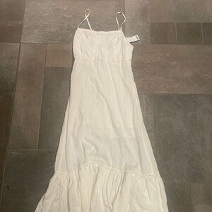 UO Bradley Ivory White Midi Dress Urban Outfitters New